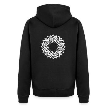 Symbol Geschenk Ornament Ethnic Spirit Art Orient - Unisex Premium Bio Zip Hoodie - Schwarz - Hinten - Nico (187cm)