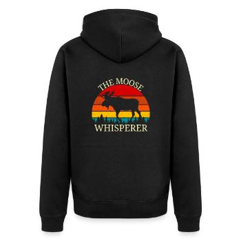 Elk - Unisex Premium Organic Zip Hoodie - black - Back - Nico (187cm)