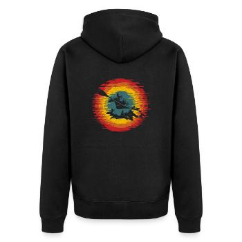 Kayak - Unisex Premium Bio Zip Hoodie - Schwarz - Hinten - Nico (187cm)
