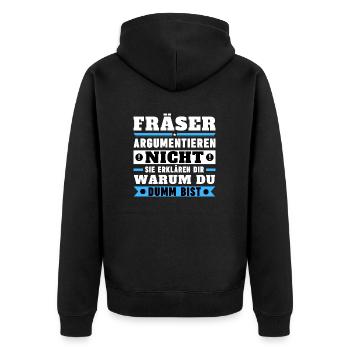 Milling cutters don't argue - Unisex Premium Organic Zip Hoodie - black - Back - Nico (187cm)
