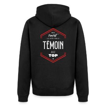 Témoin parfait et au top - Veste à capuche bio Premium Unisexe - noir - Dos - Nico (187cm)
