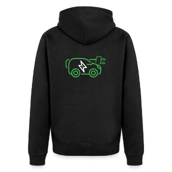Electric - Unisex Premium Organic Zip Hoodie - black - Back - Nico (187cm)