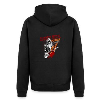 bloody metal powerchord burning guitar - Unisex Premium Organic Zip Hoodie - black - Back - Nico (187cm)