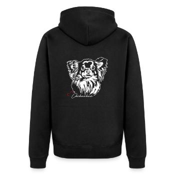 Chihuahua à poil long Chihuahua Portrait Chiens Wilsigns - Veste à capuche bio Premium Unisexe - noir - Dos - Nico (187cm)
