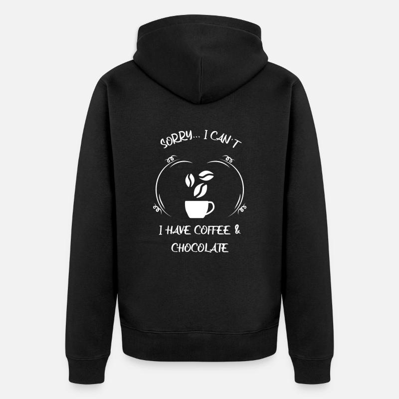 Café, expresso, café et chocolat - Veste à capuche bio Premium Unisexe - noir