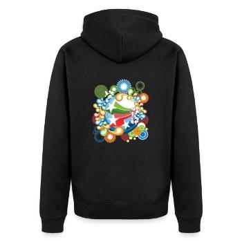 72 - Unisex Premium Bio Zip Hoodie - Schwarz - Hinten - Nico (187cm)