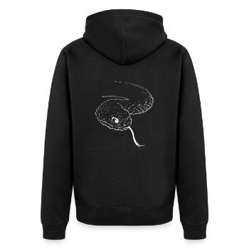 Schlange T-Shirt - Unisex Premium Bio Zip Hoodie - Schwarz - Hinten - Nico (187cm)