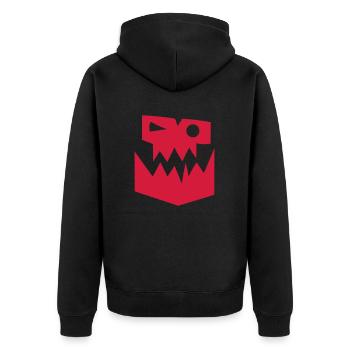 orc symbole face monstre - Veste à capuche bio Premium Unisexe - noir - Dos - Nico (187cm)