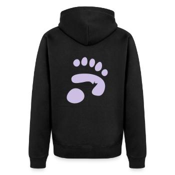 panda paw print - Unisex Premium Organic Zip Hoodie - black - Back - Nico (187cm)