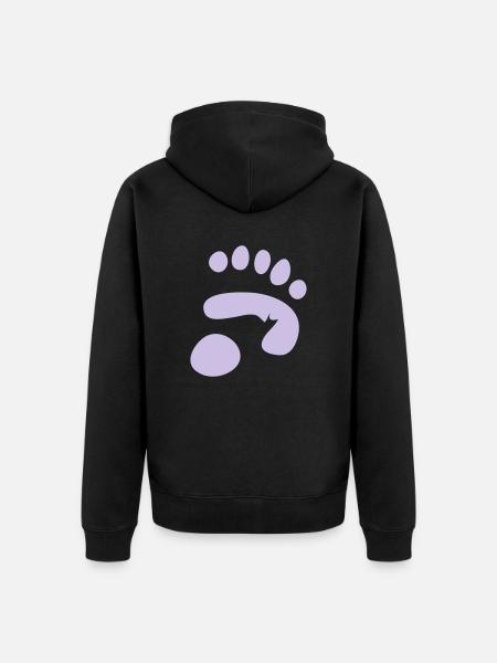 panda paw print - Unisex Premium Organic Zip Hoodie - black