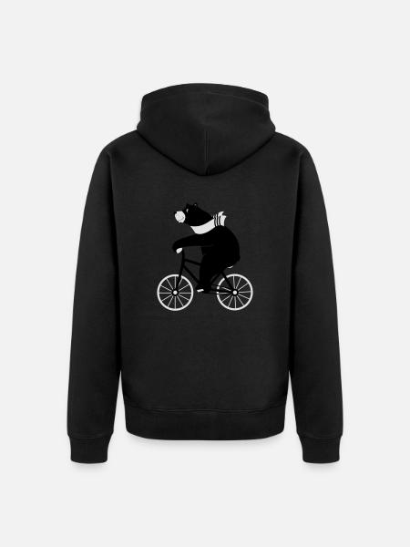 spread_baerbike - Unisex Premium Bio Zip Hoodie - Schwarz