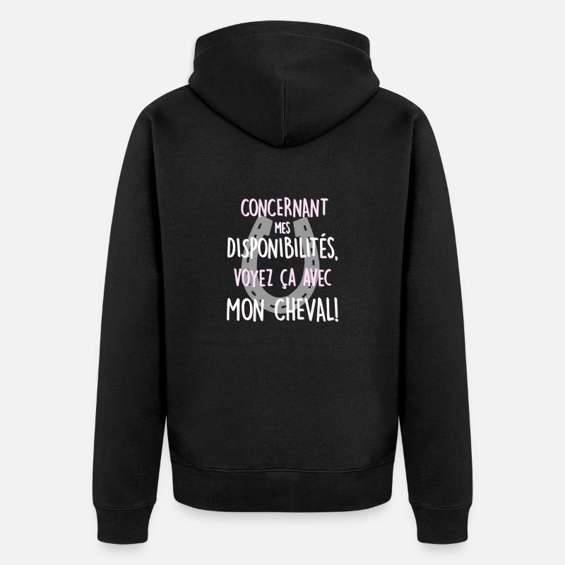 Voyez ça avec mon cheval! - Veste à capuche bio Premium Unisexe - noir