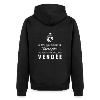 Thérapie Vendée - Veste à capuche bio Premium Unisexe - noir - Dos - Nico (187cm)