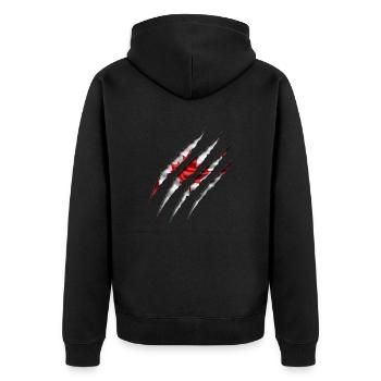 Kanada Kralle - Unisex Premium Bio Zip Hoodie - Schwarz - Hinten - Nico (187cm)