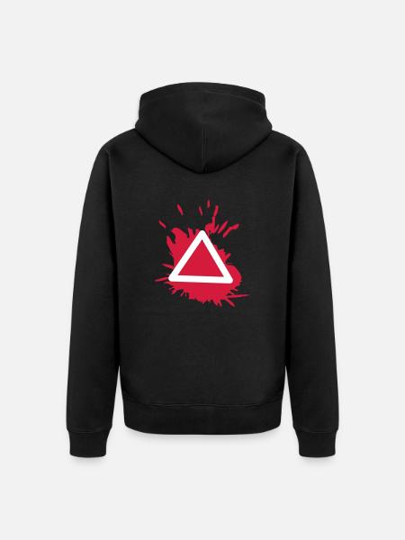 trekant cirkel drop X kvadrat symbol controller - Premium økologisk unisex-hættejakke - sort