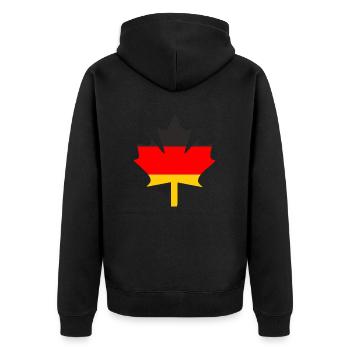 German Ahorn - Unisex Premium Bio Zip Hoodie - Schwarz - Hinten - Nico (187cm)