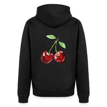 Cerise - Veste à capuche bio Premium Unisexe - noir - Dos - Nico (187cm)