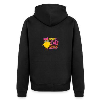 Cadeau poussins lapin de pâques poussin - Veste à capuche bio Premium Unisexe - noir - Dos - Nico (187cm)