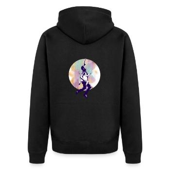 MALIAN HERO - Unisex Premium Organic Zip Hoodie - black - Back - Nico (187cm)
