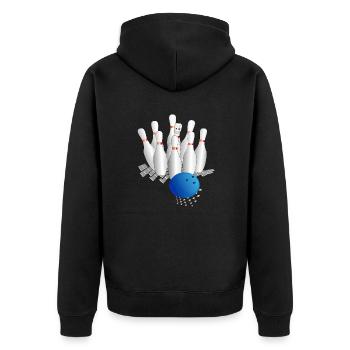 kegel - Unisex Premium Bio Zip Hoodie - Schwarz - Hinten - Nico (187cm)