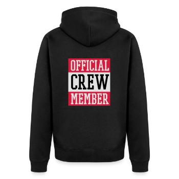 Official Crew Member - Unisex Premium Bio Zip Hoodie - Schwarz - Hinten - Nico (187cm)