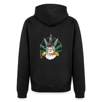 Ganjalf - Unisex Premium Organic Zip Hoodie - black - Back - Nico (187cm)