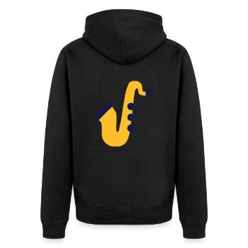Saxophone - Unisex Premium Organic Zip Hoodie - black - Back - Nico (187cm)