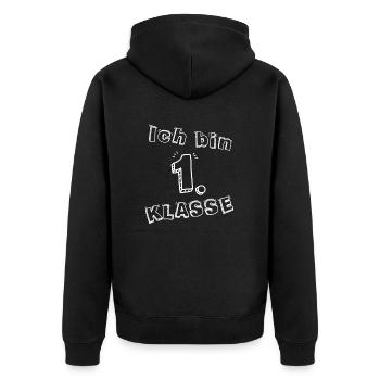 School enrollment I am a 1st grade school beginner - Unisex Premium Organic Zip Hoodie - black - Back - Nico (187cm)
