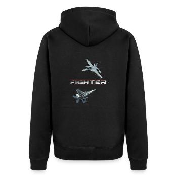 Avion de chasse - Avion de combat - Avions Navy - Veste à capuche bio Premium Unisexe - noir - Dos - Nico (187cm)