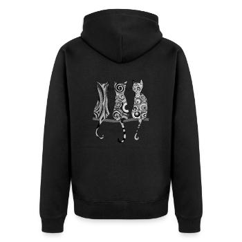 Chats chatons chats de rue chatons - Veste à capuche bio Premium Unisexe - noir - Dos - Nico (187cm)