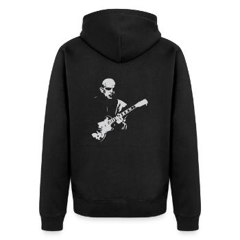 nosferatu rockt 8 - Unisex Premium Bio Zip Hoodie - Schwarz - Hinten - Nico (187cm)