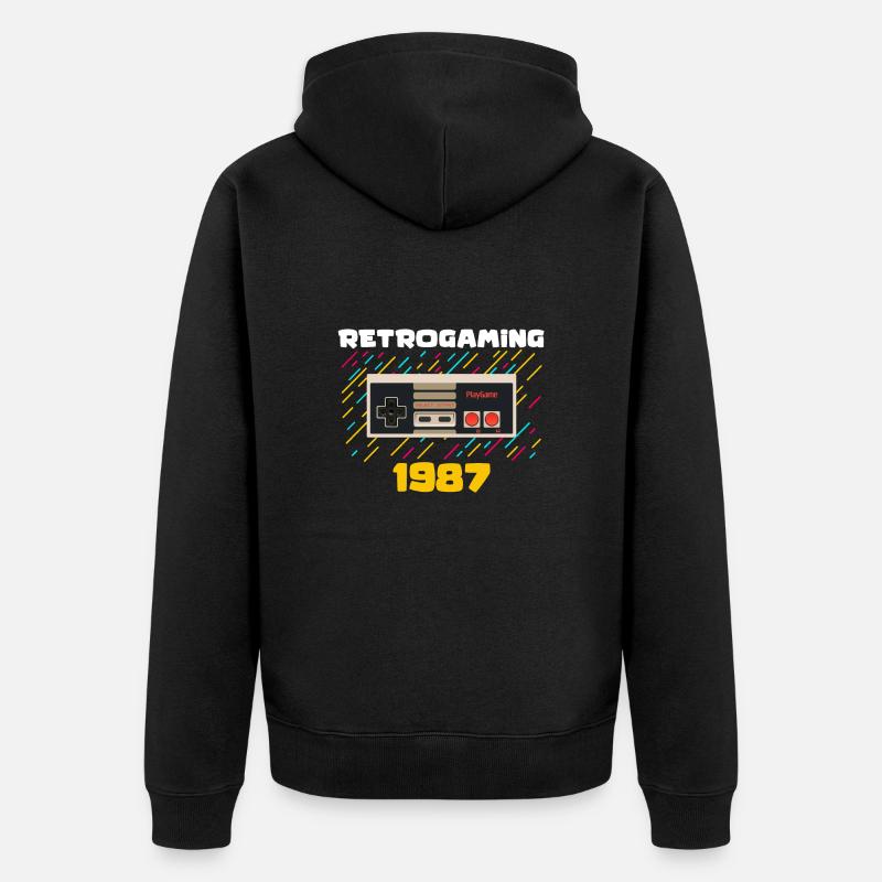 Retrogaming (Retrogaming) - Unisex Premium Bio Zip Hoodie - Schwarz