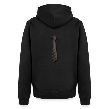 Tie brown - Unisex Premium Organic Zip Hoodie - black - Back - Nico (187cm)