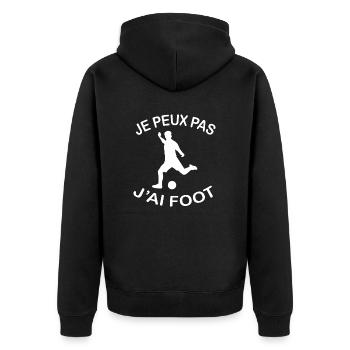 Je Peux Pas J'ai Foot - Veste à capuche bio Premium Unisexe - noir - Dos - Nico (187cm)
