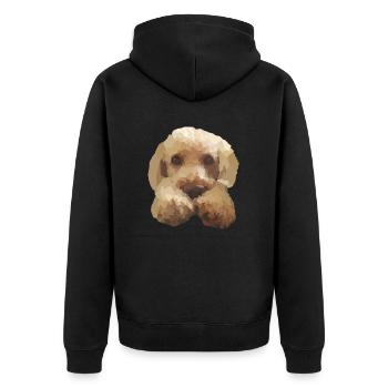 Cute Dog Poodle Labradoodle Goldendoodle - Unisex Premium Organic Zip Hoodie - black - Back - Nico (187cm)