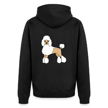 poodle - Unisex Premium Organic Zip Hoodie - black - Back - Nico (187cm)