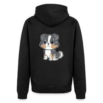 Australian Shepherd - Unisex Premium Organic Zip Hoodie - black - Back - Nico (187cm)