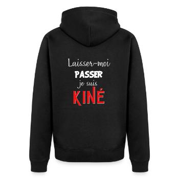 laisse-moi passer je suis kiné - Veste à capuche bio Premium Unisexe - noir - Dos - Nico (187cm)