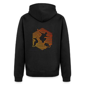 Parkour Parcours Free Running Hommes Femmes - Veste à capuche bio Premium Unisexe - noir - Dos - Nico (187cm)