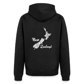 Nouvelle-Zélande Contour Kiwi Aotearoa backpacker 005-001 - Veste à capuche bio Premium Unisexe - noir - Dos - Nico (187cm)