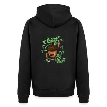 Baum sein - Unisex Premium Bio Zip Hoodie - Schwarz - Hinten - Nico (187cm)