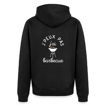 j peux pas j ai barbecue - Veste à capuche bio Premium Unisexe - noir - Dos - Nico (187cm)