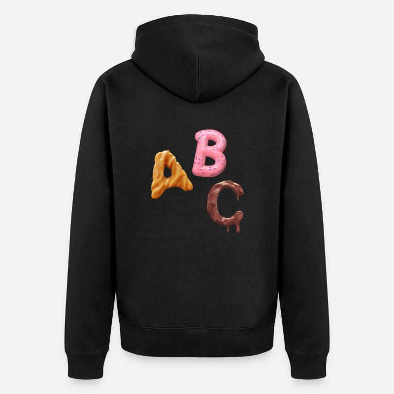 A B C - Unisex Premium Bio Zip Hoodie - Schwarz