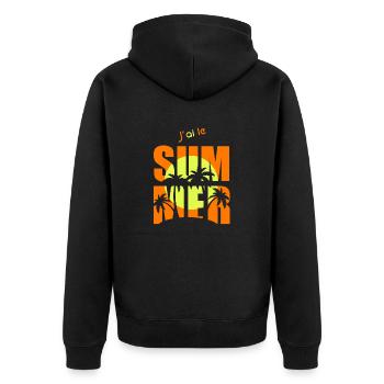 j ai le sum plage océan mer palmier summer - Veste à capuche bio Premium Unisexe - noir - Dos - Nico (187cm)