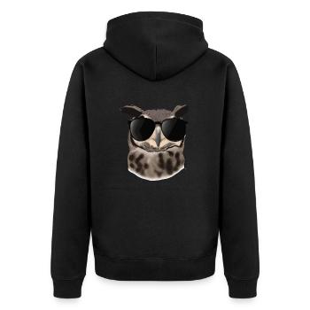 Eule mit Sonnenbrille Geschenkidee - Unisex Premium Bio Zip Hoodie - Schwarz - Hinten - Nico (187cm)