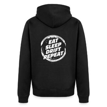 Eat Sleep Drift Repeat. Drifter Drifting Tuning Fun - Unisex Premium Organic Zip Hoodie - black - Back - Nico (187cm)