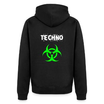 Techno - Veste à capuche bio Premium Unisexe - noir - Dos - Nico (187cm)