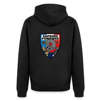 fanion t-shirt sapeurs pompiers de France Fanion - Veste à capuche bio Premium Unisexe - noir - Dos - Nico (187cm)