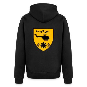 Helicopter - Unisex Premium Organic Zip Hoodie - black - Back - Nico (187cm)