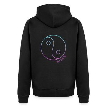 Yin and yang hip - Unisex Premium Organic Zip Hoodie - black - Back - Nico (187cm)